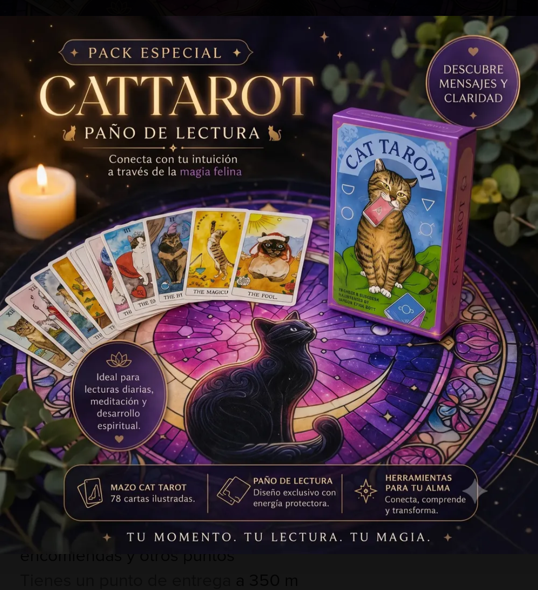 Tarot Gato más Paño de Lectura